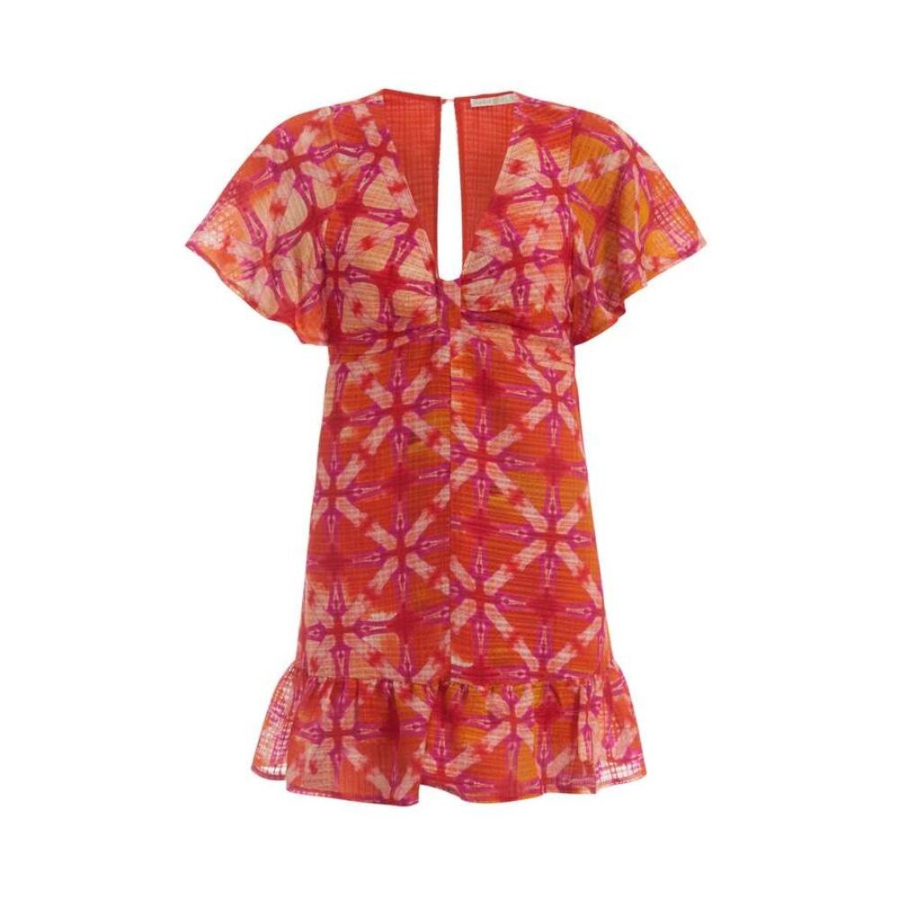 Marie Oliver Carmina Mini Dress in Guava Pink Orange Multi US 4 NWT Resort Wear - Picture 4 of 5